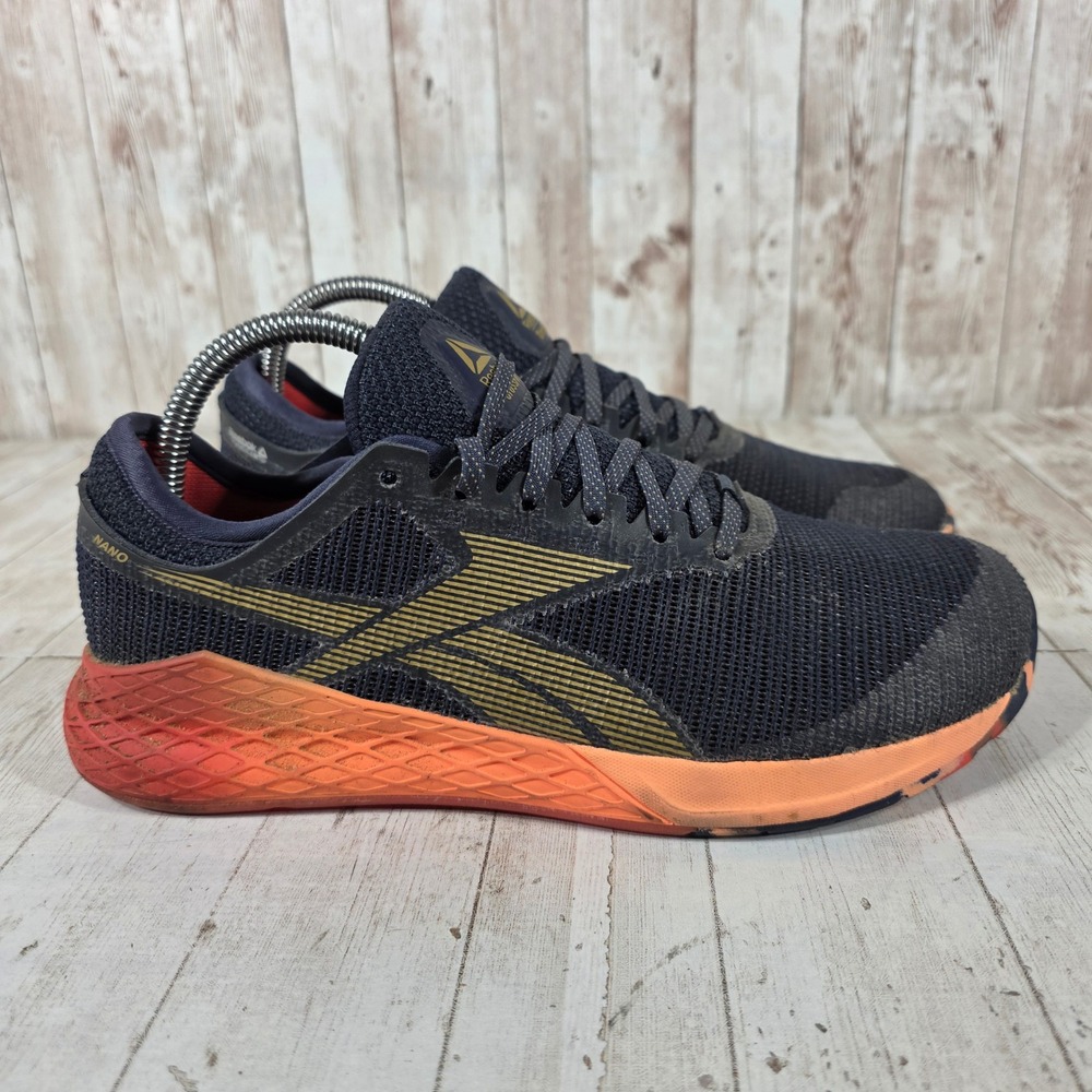 Reebok CrossFit Nano 9 Womens 8.5 Navy Orange Training Shoes EG0599